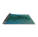 Thickness of Patterned Medium Teal Green Rug, pat612lblu