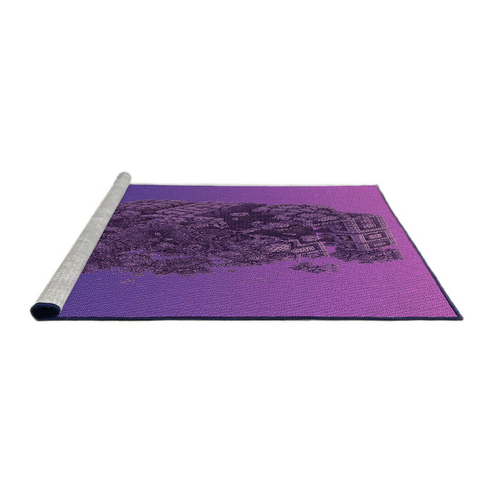 Sideview of Machine Washable Transitional Bright Purple Rug, wshpat612pur