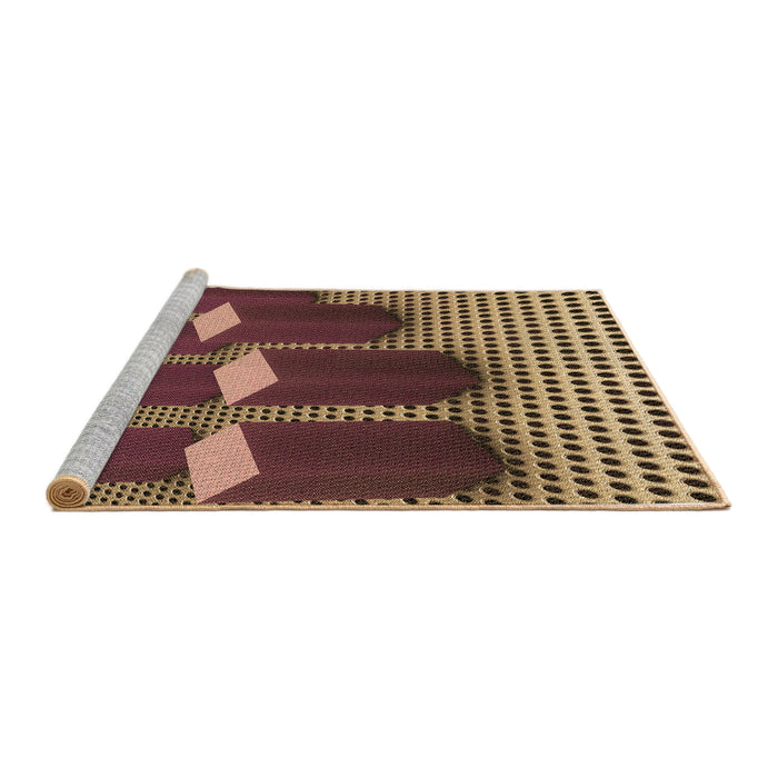 Sideview of Machine Washable Transitional Bronze Brown Rug, wshpat613brn