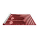 Sideview of Machine Washable Transitional Red Rug, wshpat613rd