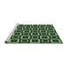 Sideview of Machine Washable Transitional Green Rug, wshpat614grn
