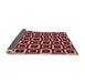 Thickness of Patterned Burgundy Red Rug, pat614org