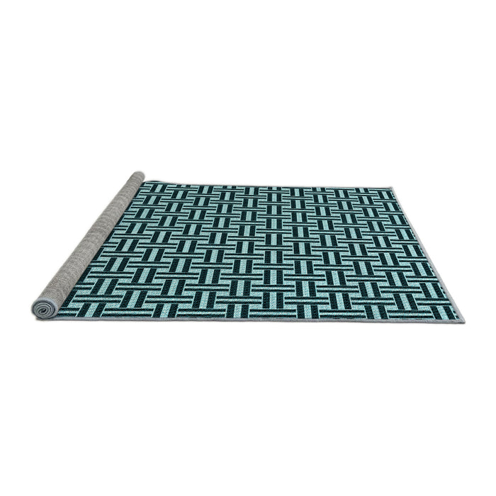 Sideview of Machine Washable Transitional Blue Rug, wshpat616lblu