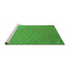 Sideview of Machine Washable Transitional Neon Green Rug, wshpat617grn