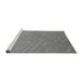 Sideview of Machine Washable Transitional Smokey Gray Rug, wshpat617gry