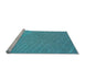 Sideview of Machine Washable Transitional Bright Turquoise Blue Rug, wshpat617lblu