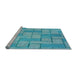 Sideview of Machine Washable Transitional Blue Ivy Blue Rug, wshpat618lblu