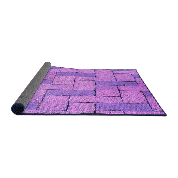 Thickness of Patterned Violet Purple Rug, pat618pur