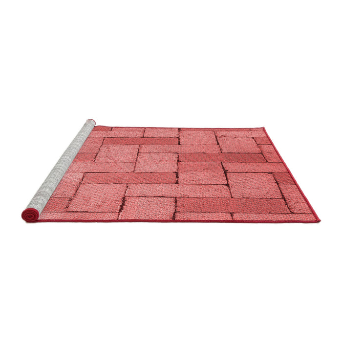 Sideview of Machine Washable Transitional Ruby Red Rug, wshpat618rd