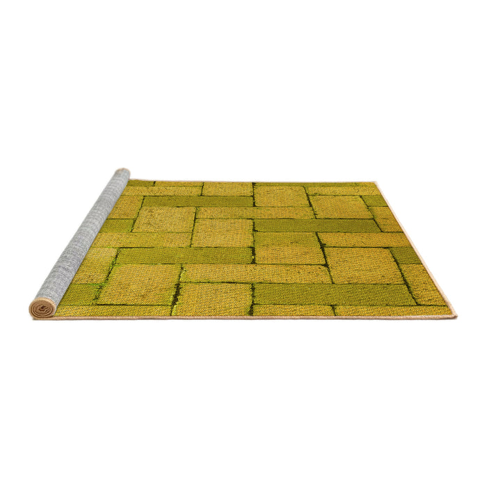 Sideview of Machine Washable Transitional Dark Golden Brown Rug, wshpat618yw