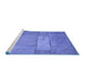 Sideview of Machine Washable Transitional Sky Blue Rug, wshpat619blu