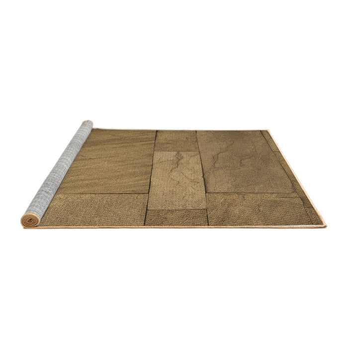 Sideview of Machine Washable Transitional Light Brown Rug, wshpat619brn