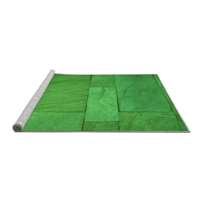 Sideview of Machine Washable Transitional Lime Green Rug, wshpat619grn
