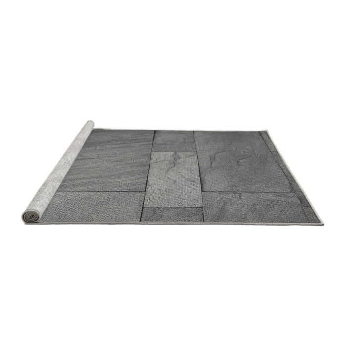 Sideview of Machine Washable Transitional Gray Rug, wshpat619gry