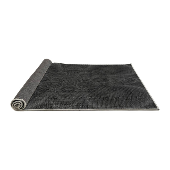 Thickness of Patterned Charcoal Black Rug, pat62gry