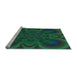 Machine Washable Transitional Deep Teal Green Rug in a Bedroom, wshpat62lblu