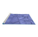 Sideview of Machine Washable Transitional Sky Blue Rug, wshpat620blu