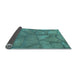 Thickness of Patterned Light Sea Green Rug, pat620lblu