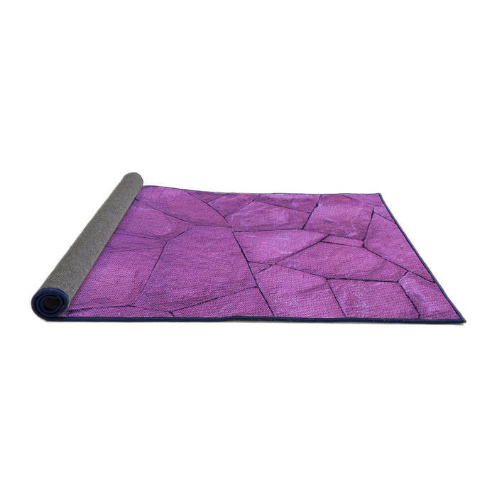 Thickness of Patterned Dark Orchid Purple Rug, pat620pur