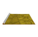 Sideview of Machine Washable Transitional Yellow Rug, wshpat620yw