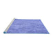 Sideview of Machine Washable Transitional Denim Blue Rug, wshpat621blu