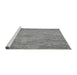 Sideview of Machine Washable Transitional Dark Gray Rug, wshpat621gry