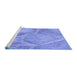 Sideview of Machine Washable Transitional Denim Blue Rug, wshpat622blu