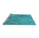 Sideview of Machine Washable Transitional Dark Turquoise Green Rug, wshpat622lblu