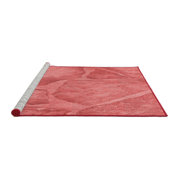 Sideview of Machine Washable Transitional Ruby Red Rug, wshpat622rd