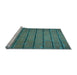 Sideview of Machine Washable Transitional Deep-Sea Green Rug, wshpat623lblu