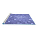 Sideview of Machine Washable Transitional Sky Blue Rug, wshpat624blu