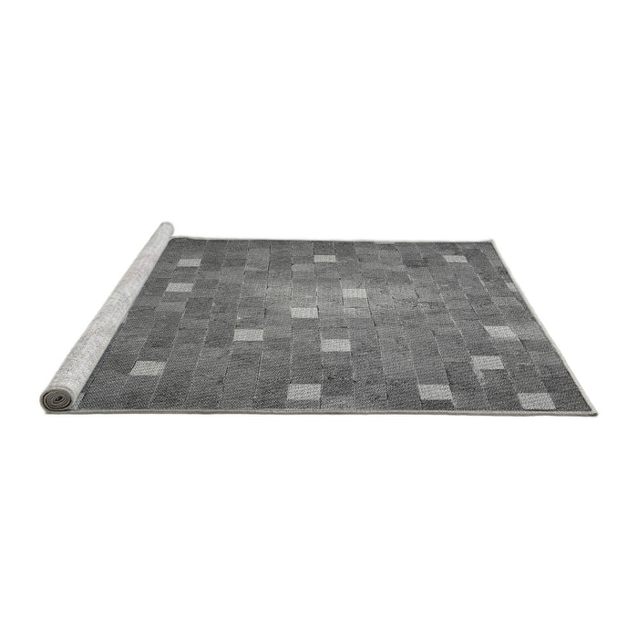 Sideview of Machine Washable Transitional Grey Gray Rug, wshpat624gry