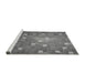 Sideview of Machine Washable Transitional Grey Gray Rug, wshpat624gry