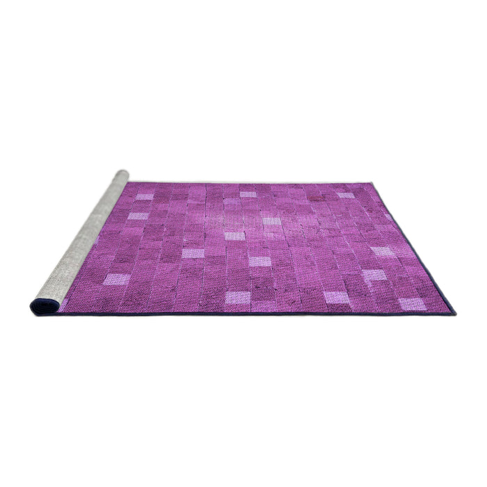 Sideview of Machine Washable Transitional Bright Neon Pink Purple Rug, wshpat624pur