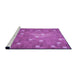 Sideview of Machine Washable Transitional Bright Neon Pink Purple Rug, wshpat624pur