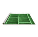 Sideview of Machine Washable Transitional Deep Emerald Green Rug, wshpat629grn