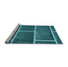 Sideview of Machine Washable Transitional Bright Turquoise Blue Rug, wshpat629lblu