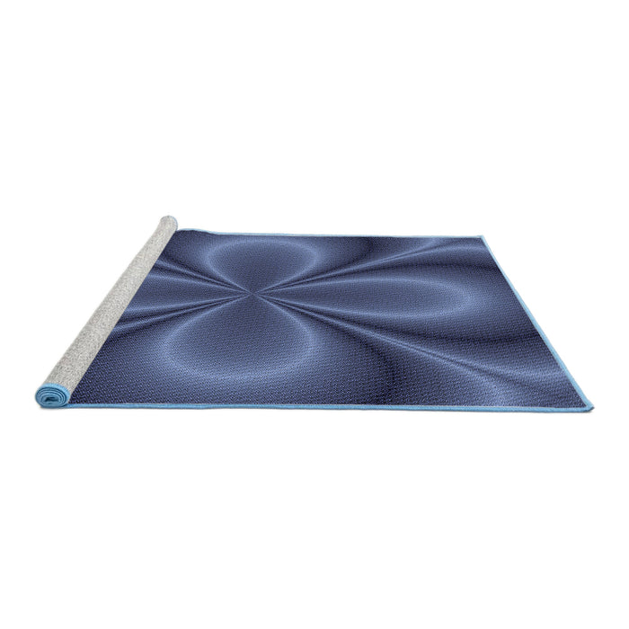 Machine Washable Transitional Blue Rug in a Bedroom, wshpat63blu