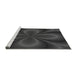 Sideview of Machine Washable Transitional Charcoal Black Rug, wshpat63gry