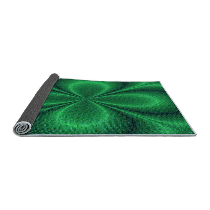 Patterned Deep Emerald Green Rug, pat63lblu