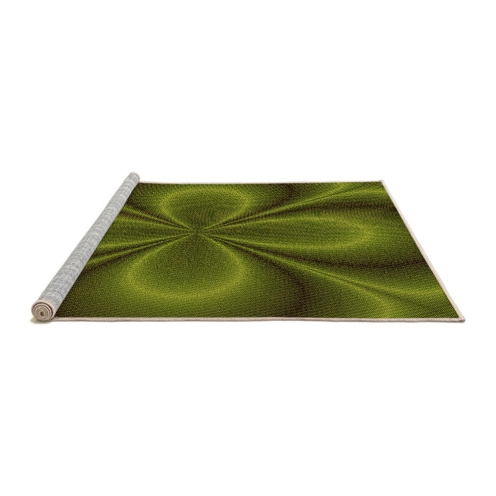 Machine Washable Transitional Olive Green Rug in a Bedroom, wshpat63org