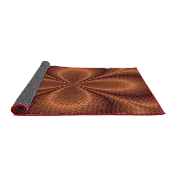 Patterned Orange Red Orange Rug, pat63rd