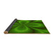 Thickness of Patterned Deep Emerald Green Rug, pat63yw