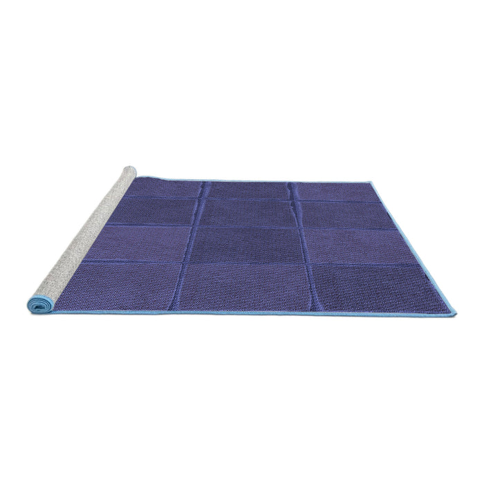 Sideview of Machine Washable Transitional Blue Rug, wshpat631blu