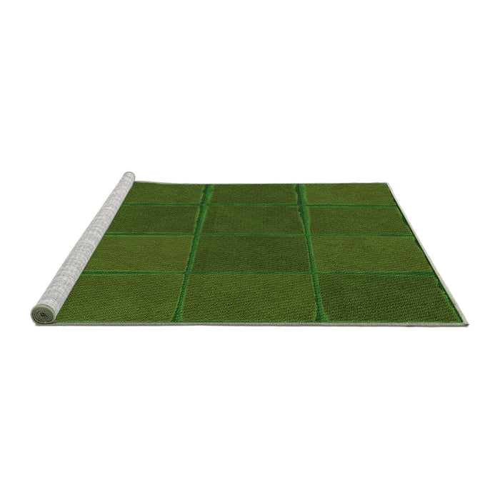 Sideview of Machine Washable Transitional Dark Lime Green Rug, wshpat631grn