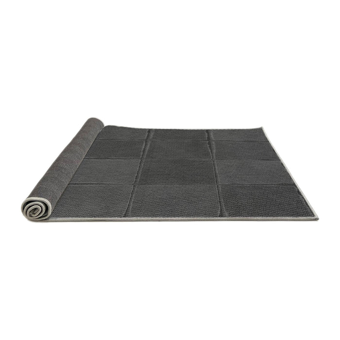 Thickness of Patterned Dark Gray Black Rug, pat631gry