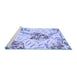 Sideview of Machine Washable Transitional Blue Rug, wshpat632blu