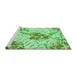 Sideview of Machine Washable Transitional Jade Green Rug, wshpat632grn