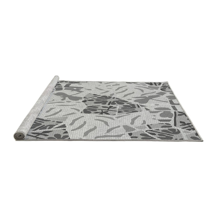 Sideview of Machine Washable Transitional Gray Rug, wshpat632gry