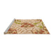 Sideview of Machine Washable Transitional Orange Rug, wshpat632org